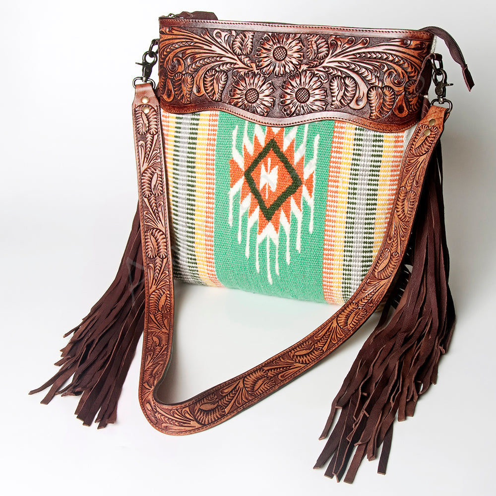 ADBGZ560 American Darling Hand Tooled Saddle Blanket Genuine Leather Women Bag Western Handbag Purse