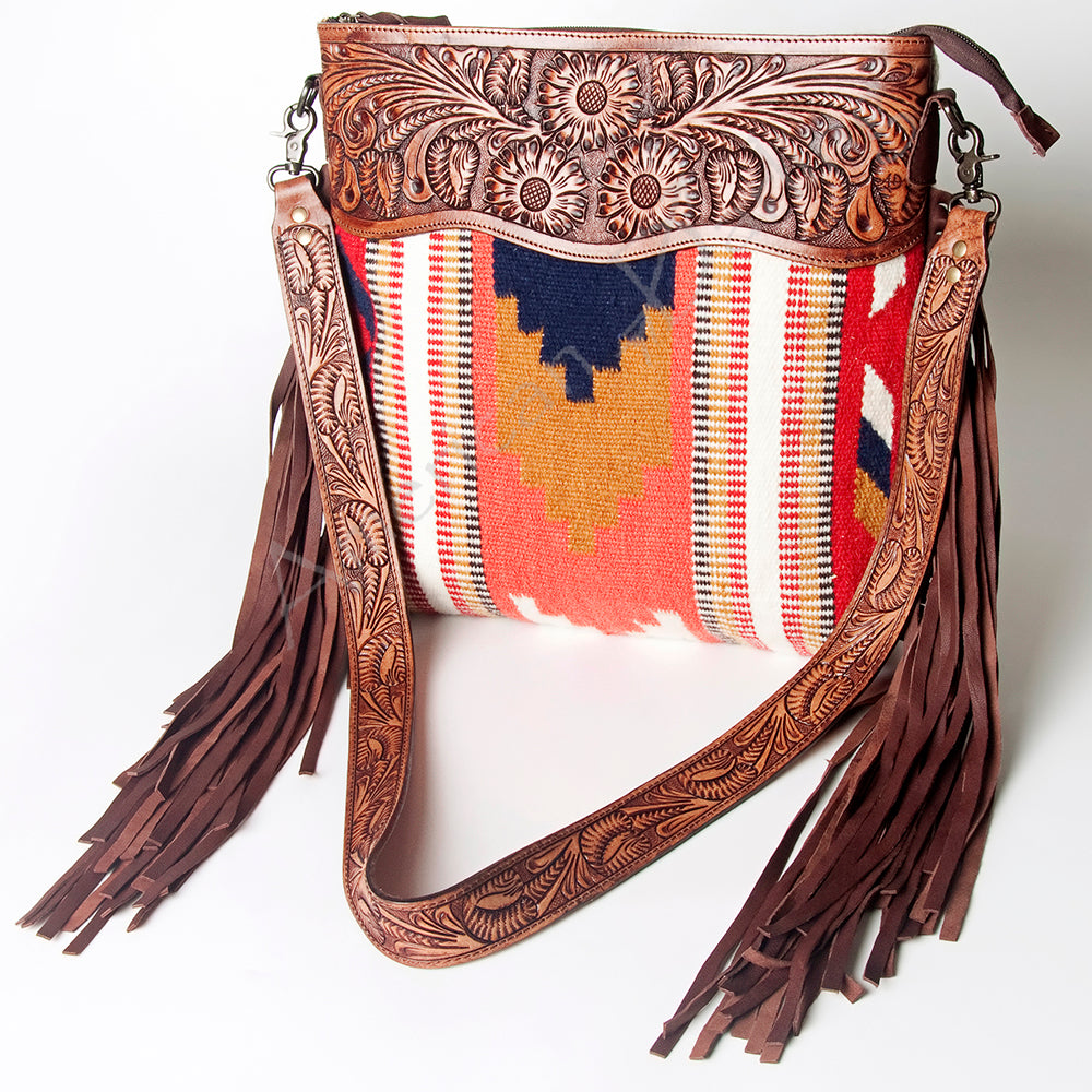 American Darling Signature Crossbody Hand Tooled Saddle Blanket Genuine Leather women bag western handbag purse