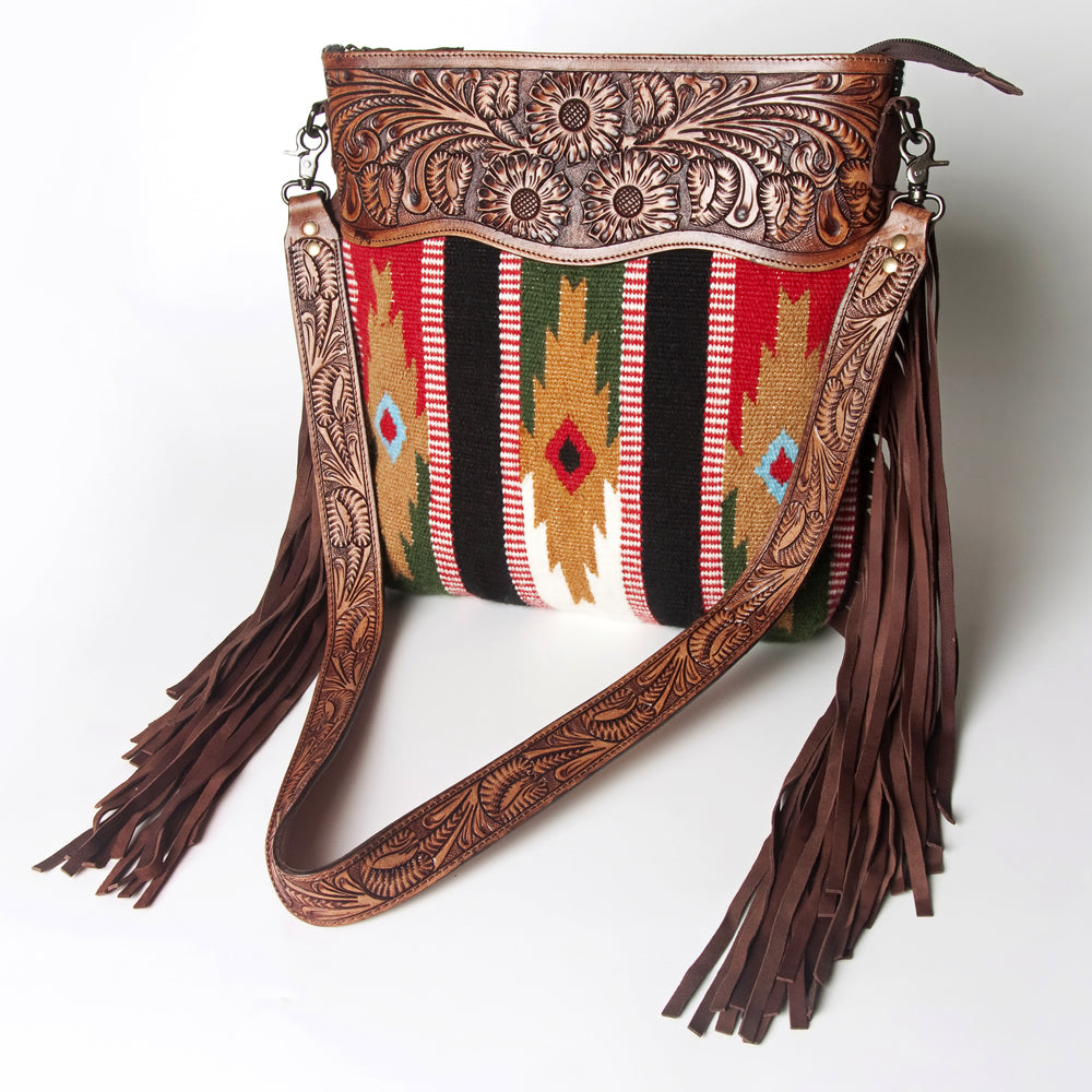 American Darling Signature Crossbody Hand Tooled Saddle Blanket Genuine Leather women bag western handbag purse