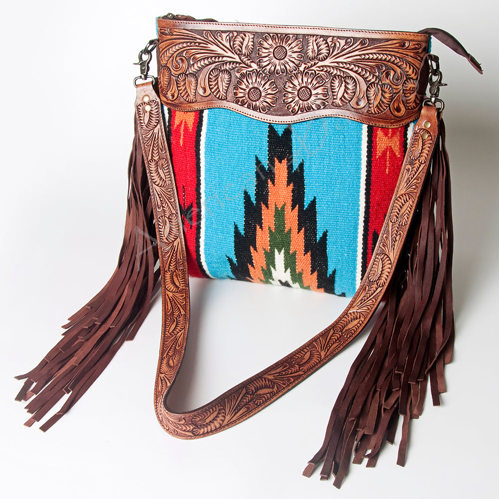 American Darling Signature Crossbody Hand Tooled Saddle Blanket Genuine Leather women bag western handbag purse