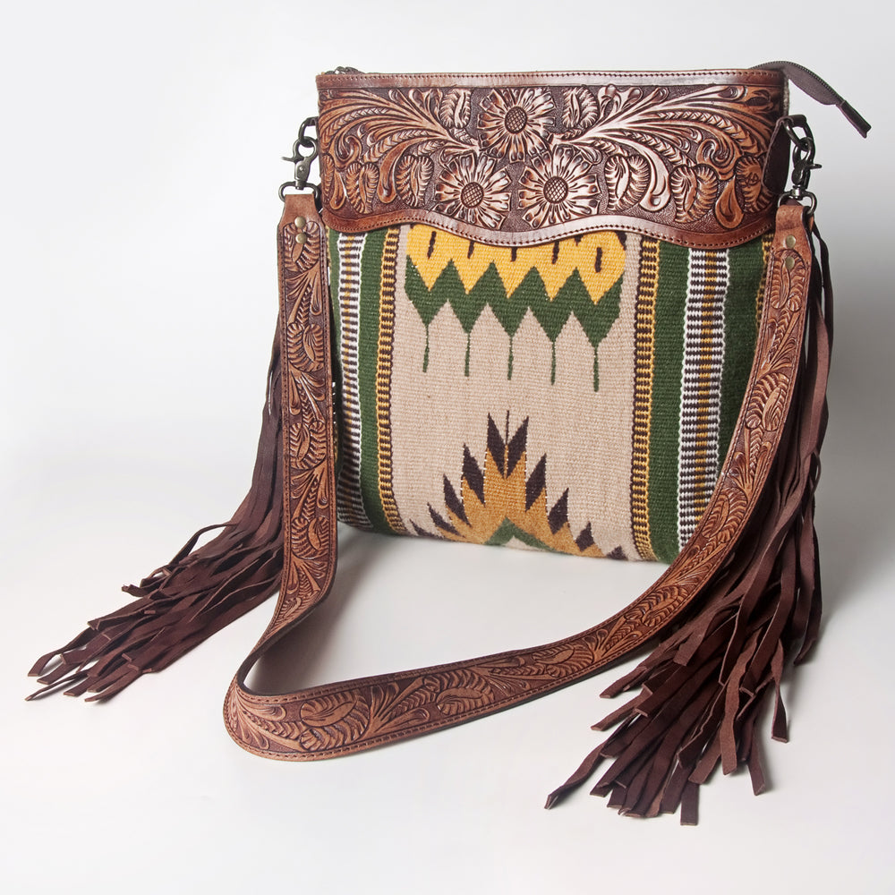 American Darling Signature Crossbody Hand Tooled Saddle Blanket Genuine Leather women bag western handbag purse