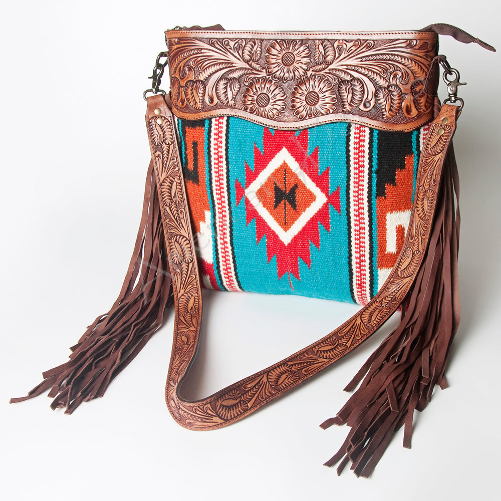 American Darling Signature Crossbody Hand Tooled Saddle Blanket Genuine Leather women bag western handbag purse