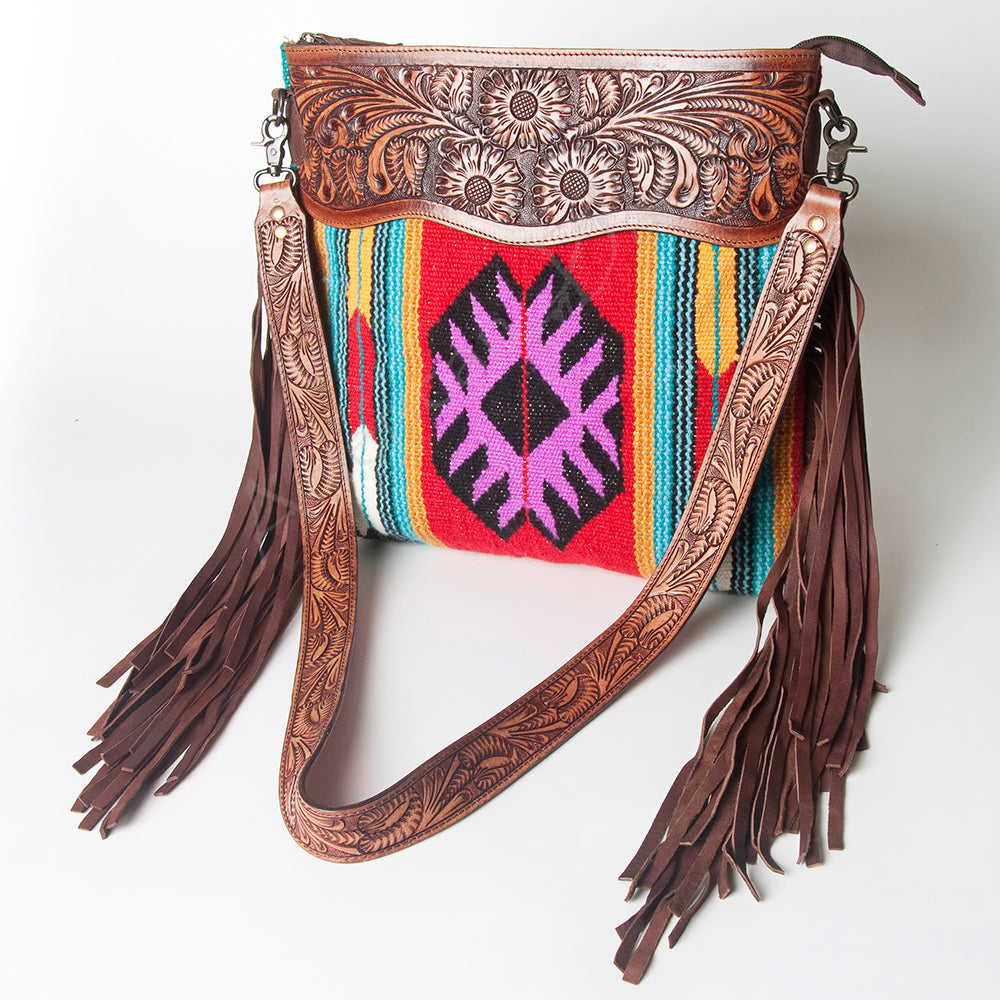 American Darling Signature Crossbody Hand Tooled Saddle Blanket Genuine Leather women bag western handbag purse
