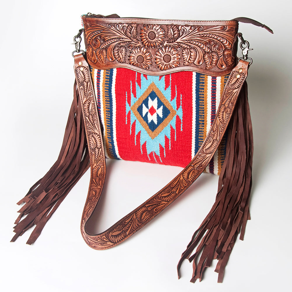 American Darling Signature Crossbody Hand Tooled Saddle Blanket Genuine Leather women bag western handbag purse