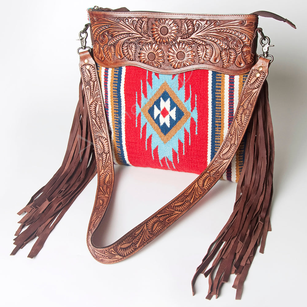 American Darling Signature Crossbody Hand Tooled Saddle Blanket Genuine Leather women bag western handbag purse