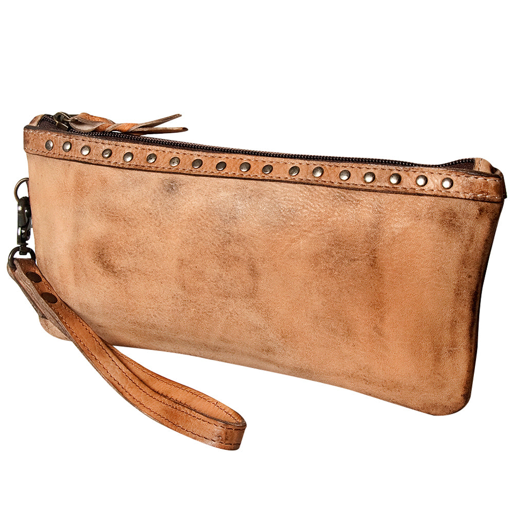 Never Mind Nmbg101D Wristlet Vintage Handmade Genuine Cowhide Leather Women Bag Western Handbag Purse