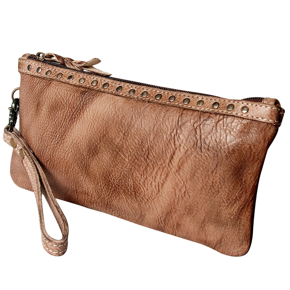 Never Mind Nmbg101G Wristlet Vintage Handmade Genuine Cowhide Leather Women Bag WesternåÊHandbagåÊPurse