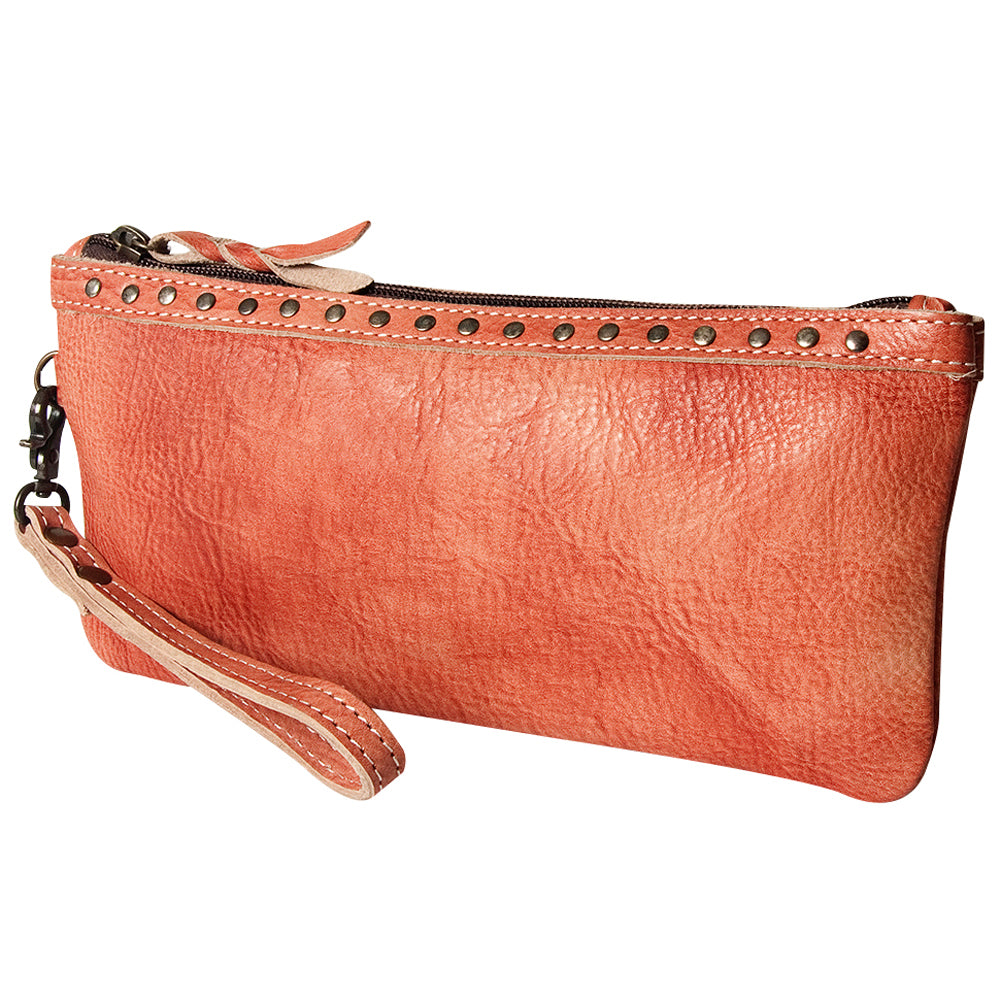 Never Mind Nmbg101I Wristlet Vintage Handmade Genuine Cowhide Leather Women Bag Western Handbag Purse