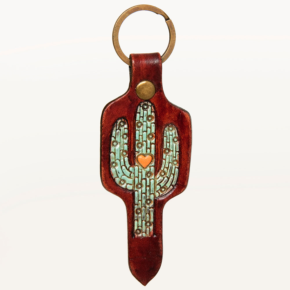 American Darling ADKR202 Hand Tooled Carved Genuine Leather Keyring