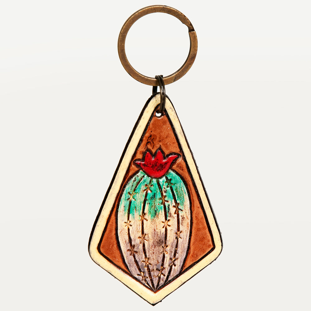 American Darling ADKR203 Hand Tooled Carved Genuine Leather Keyring