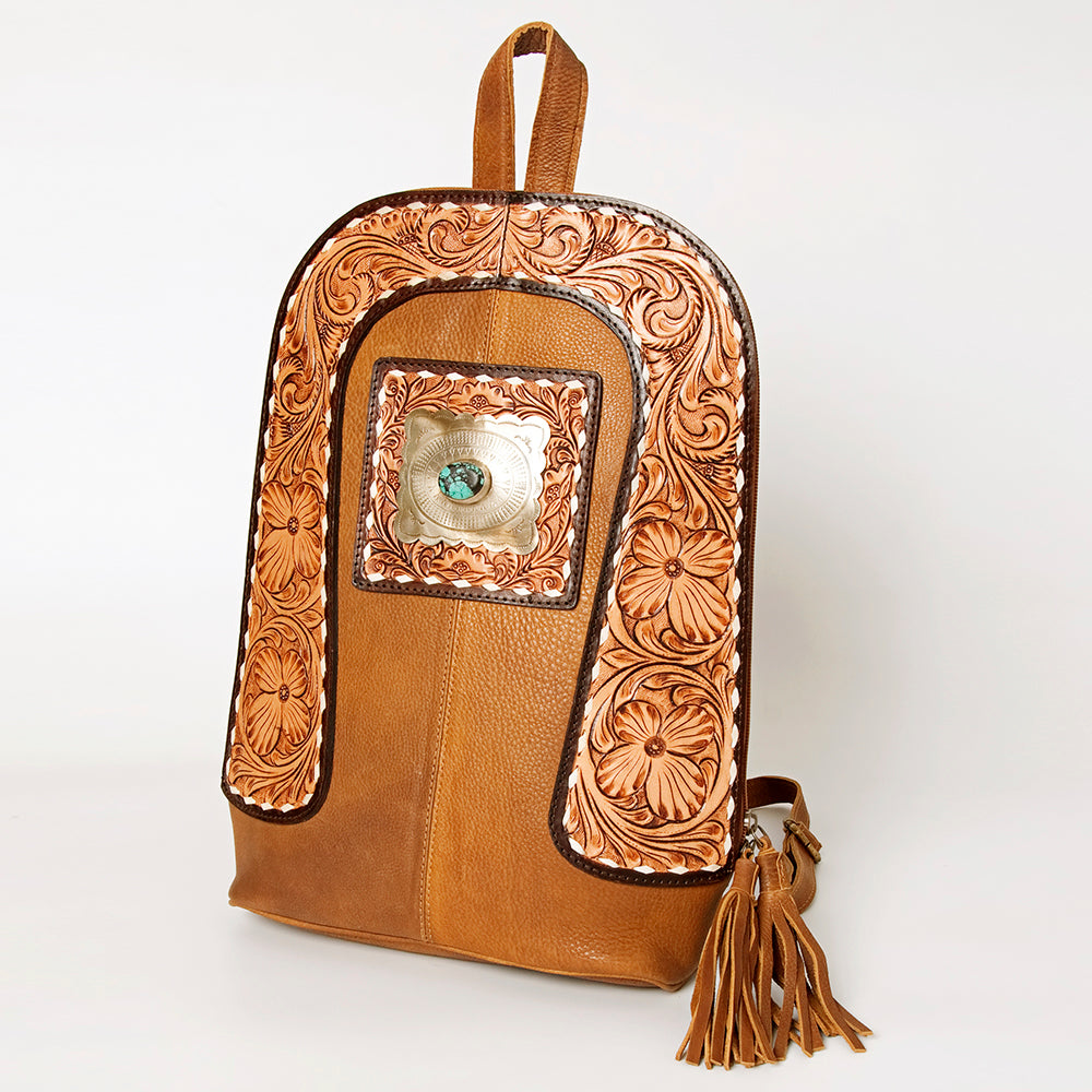 American Darling Backpack Hair on Hand Tooled Genuine Leather Western Women Bag | for Laptop School Purse Travel