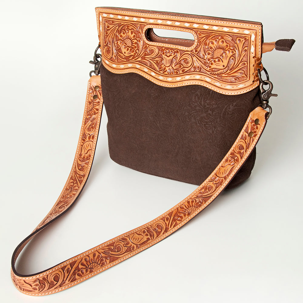 American Darling Clutch Hand Tooled Hair On Genuine Leather Women Bag Western Handbag Purse