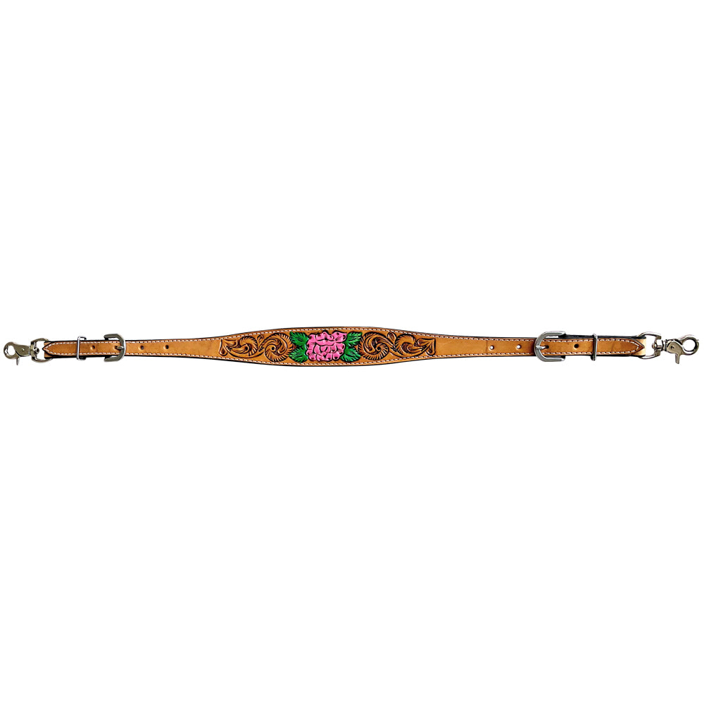 Bar H Equine Belle Unicorn Leather Headstall Tan