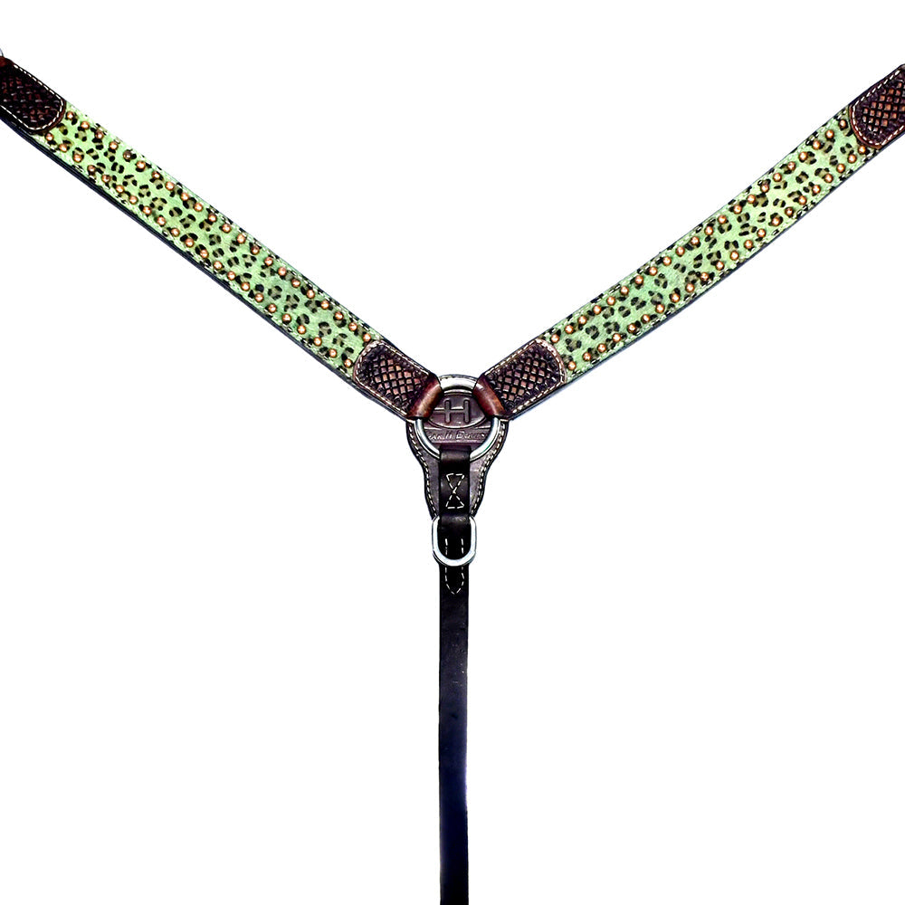 BAR H EQUINE Western Leather Horse Headstall & Breast Collar Wither Strap