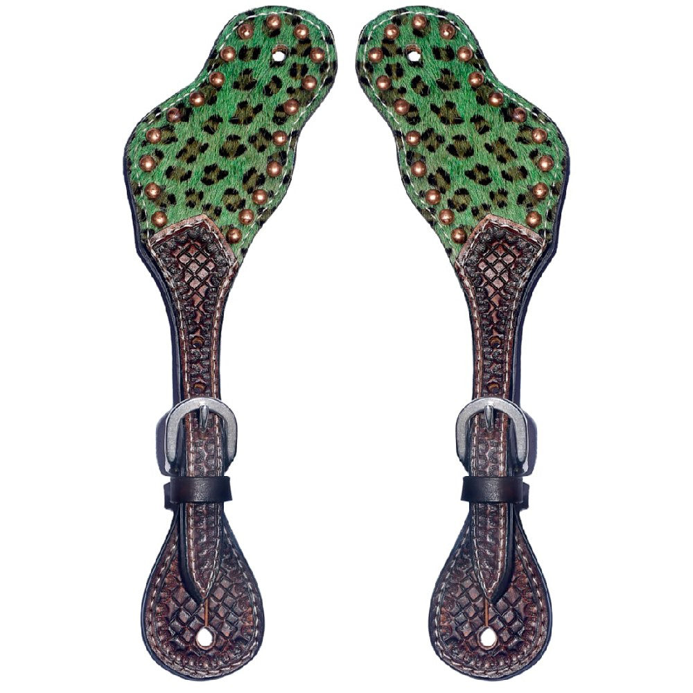 Bar H Equine Leather Spurs Straps for Adults - Western Womens Spur Straps for Horse Riding, Barrel Racing, Show, and Rodeo