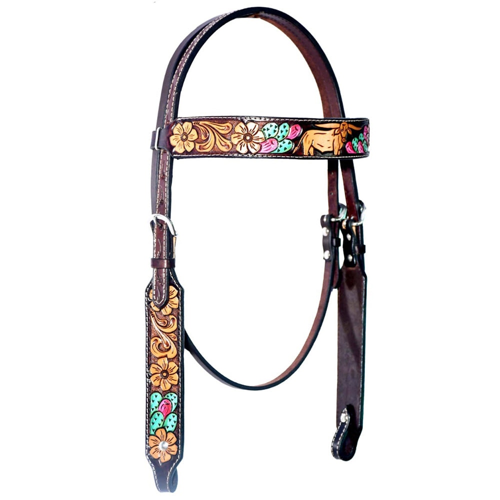 Bar H Equine Genuine Western American Leather Horse Headstall