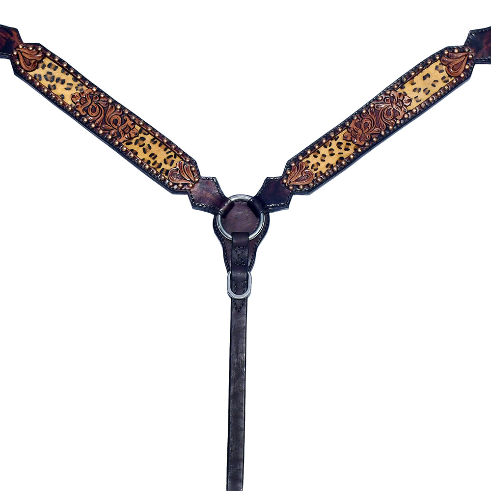 Bar H Equine American Leather Horse Saddle Tack One Ear Headstall | Breast Collar Browband Wither Strap Set BER238