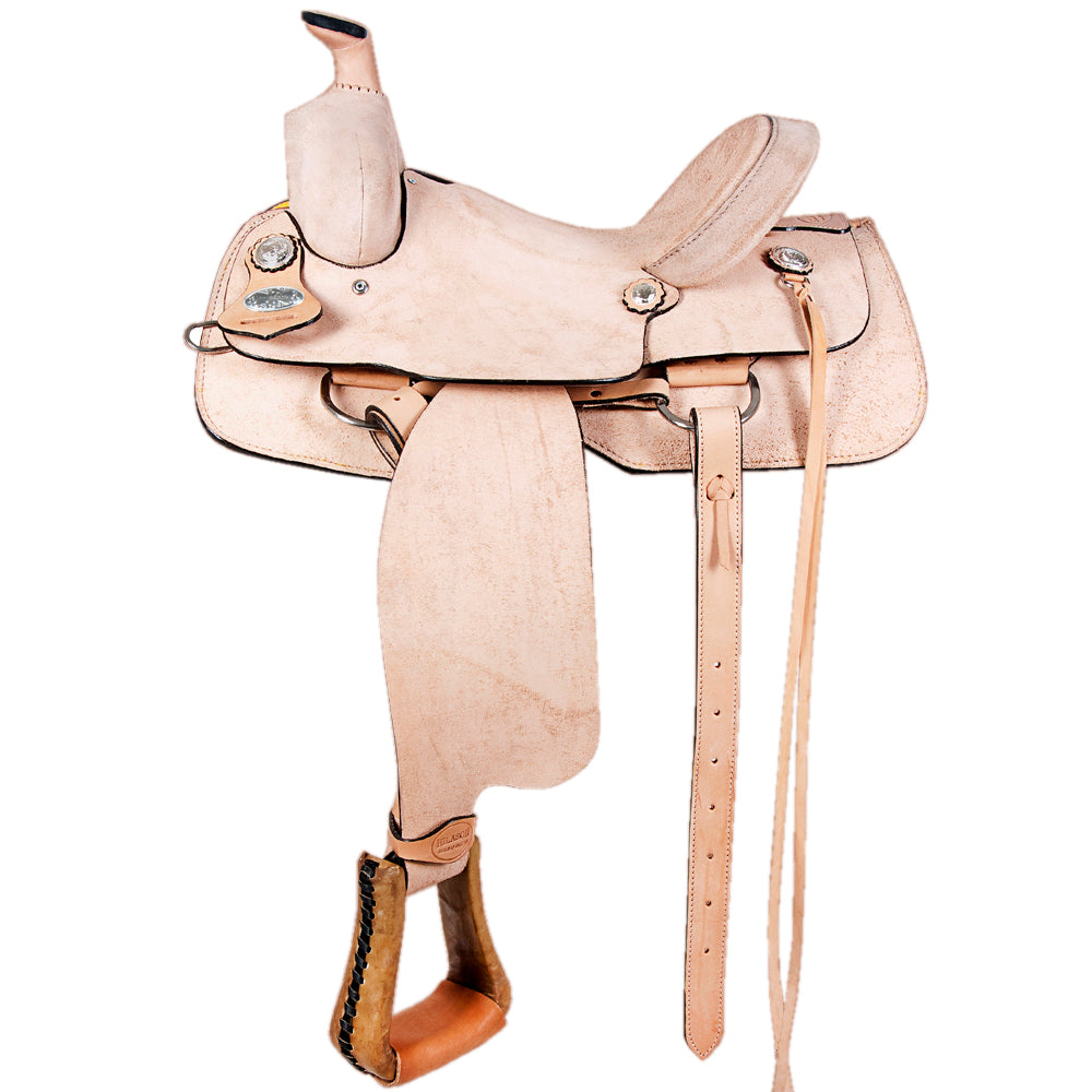 16 In HILASON Western Horse Saddle American Leather Ranch Roping Cowboy Tan