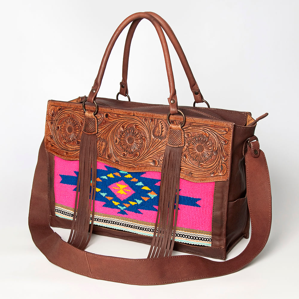 American Darling Tote Hand Tooled Hair on Genuine Leather Western Women Bag Handbag Purse | Travel Bags College Casual