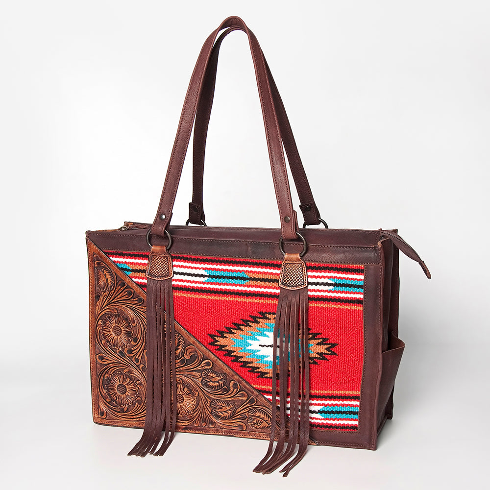 American Darling Tote Hand Tooled Hair on Genuine Leather Western Women Bag Handbag Purse | Travel Bags College Casual