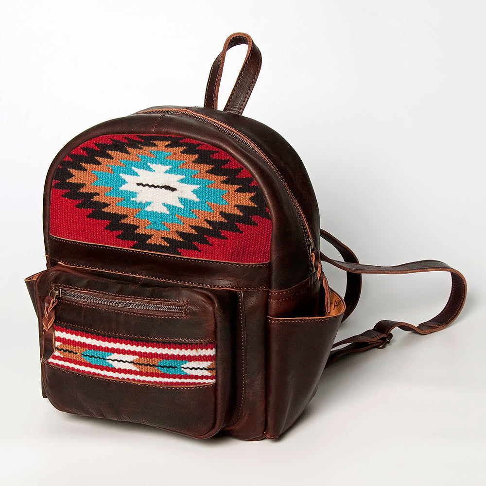 American Darling Backpack Saddle Blanket Fabric Genuine Leather Western Women Bag | for Laptop School Purse Travel