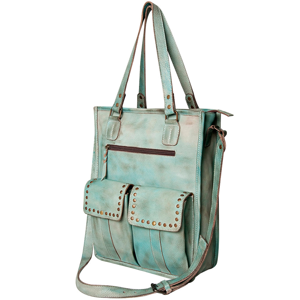 Never Mind Nmbg111C Tote Vintage Handmade Genuine Cowhide Leather Women Bag Western Handbag Purse