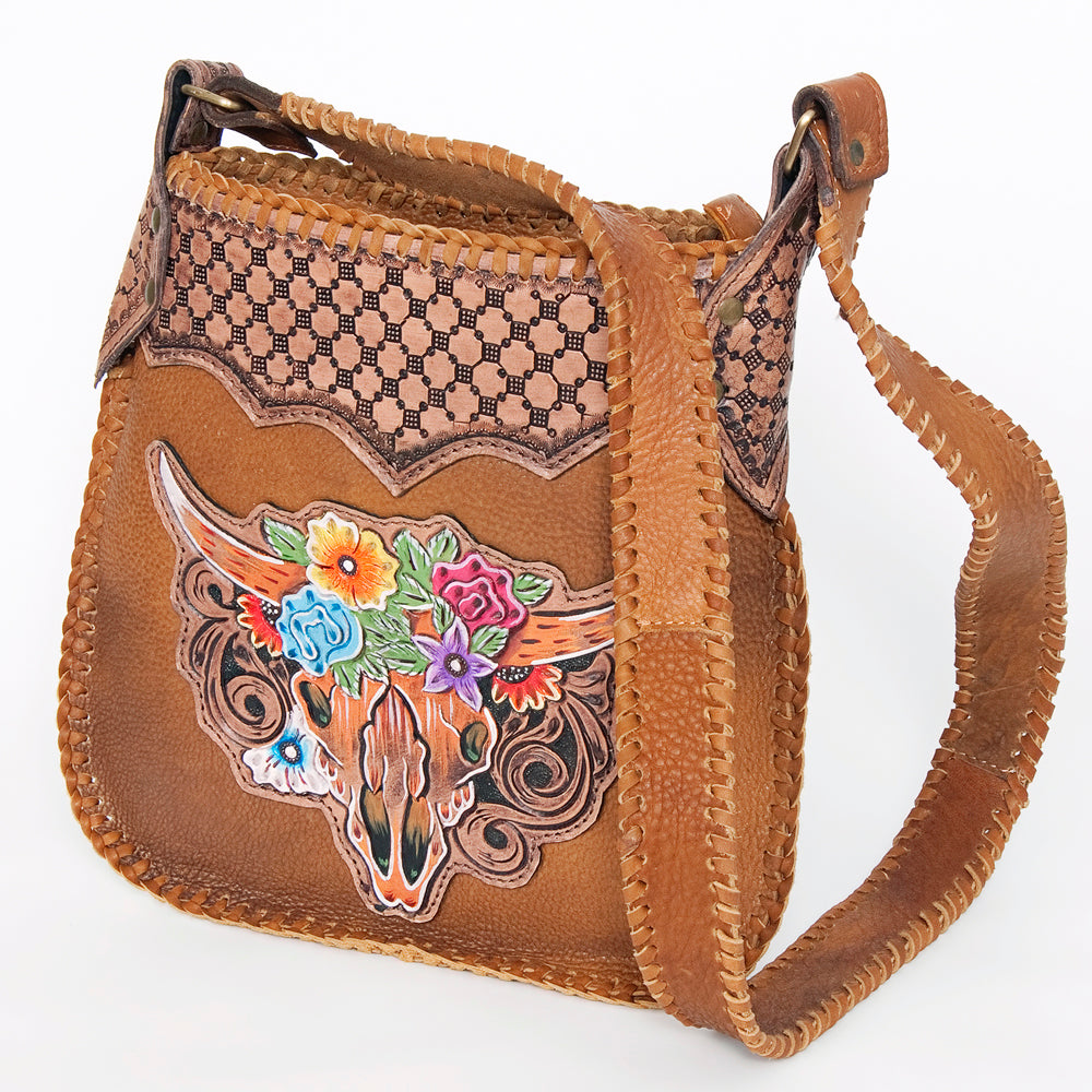 American Darling Large Cross Body Hand Tooled Hair on Genuine Leather Western Women Bag Handbag Purse | Crossbody for Cute