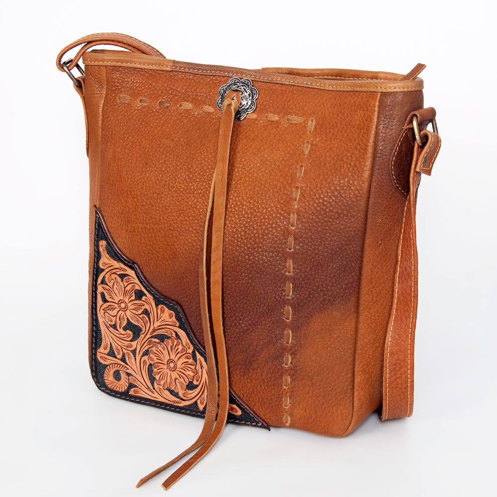 American Darling Cross Body Hand Tooled Hair on-Genuine Leather Western Women Bag Handbag Purse | Crossbody for Cute