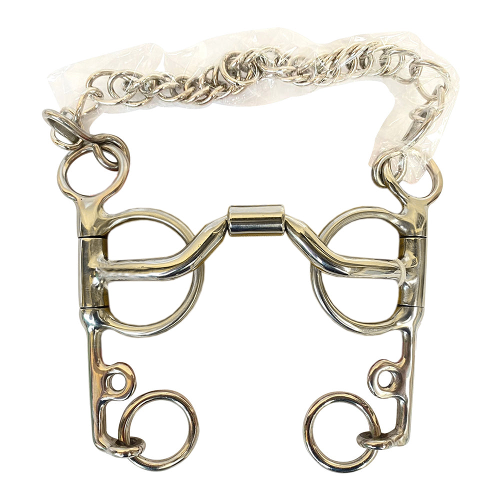 BAR H EQUINE Horse Snaffle Bit Mouthpiece is 5 Inch Solid Stainless Metal