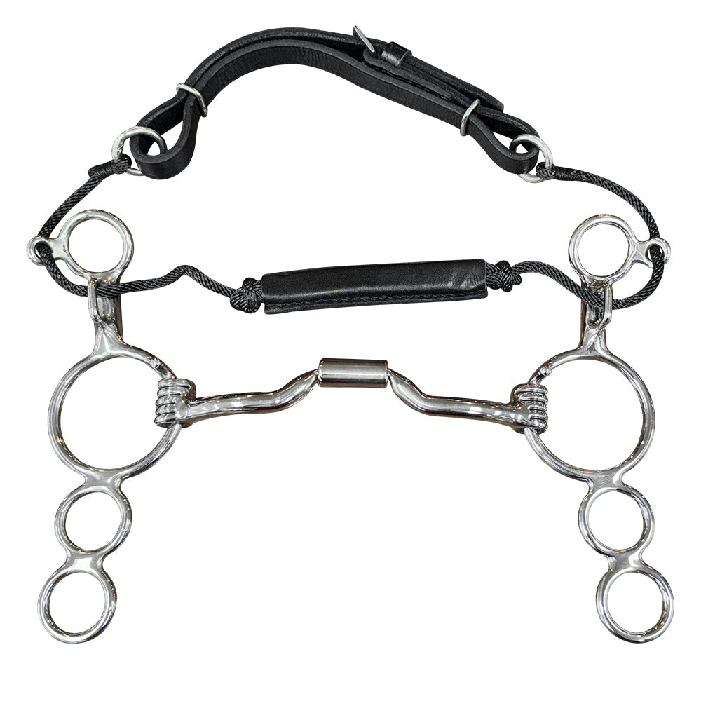 BAR H EQUINE Western Horse Gag Bit Mouthpiece 5.5 Inch Solid Stainless Metal