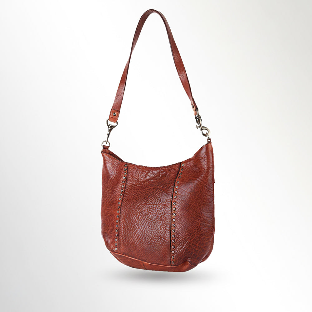 Spaghetti Western Swc140Cg Hobo Vintage Handmade Drum Dyed Genuine European Cowhide Leather Women Bag Western Handbag Purse
