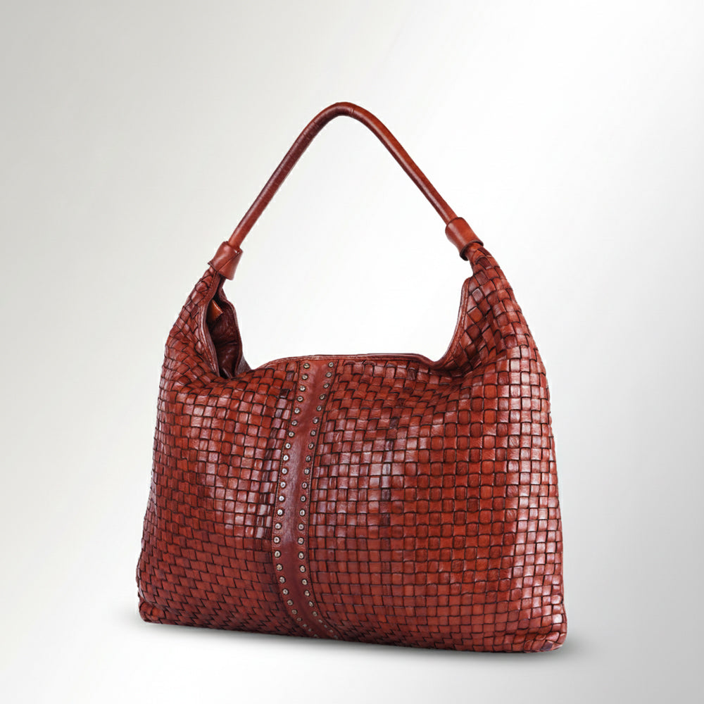 Spaghetti Western Hobo Vintage Handmade Drum Dyed Genuine European Cowhide Leather Women Bag