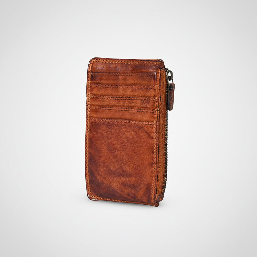 Spaghetti Western Swc146Acg Card-Holder Vintage Handmade Drum Dyed Genuine European Cowhide Leather Women Bag Western Handbag Purse