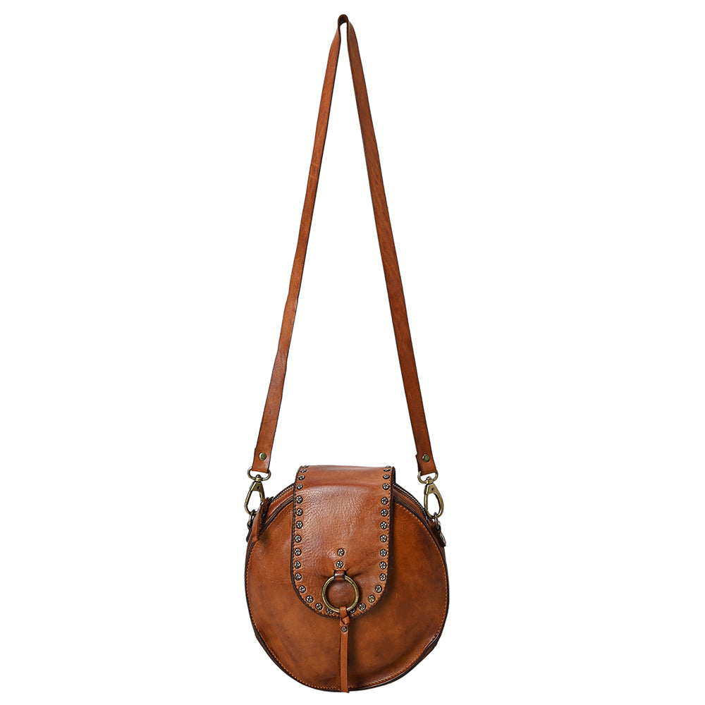 Spaghetti Western Swc152Cg Canteen Vintage Handmade Drum Dyed Genuine European Cowhide Leather Women Bag Western Handbag Purse