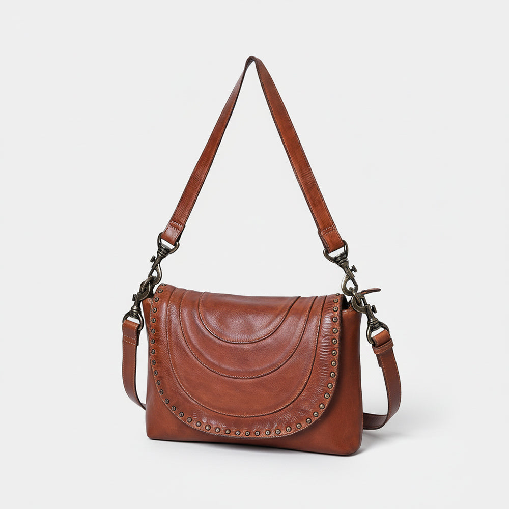 Spaghetti Western Swc174Cg Cross Body I Vintage Handmade Drum Dyed Genuine European Cowhide Leather Women Bag Western Handbag Purse