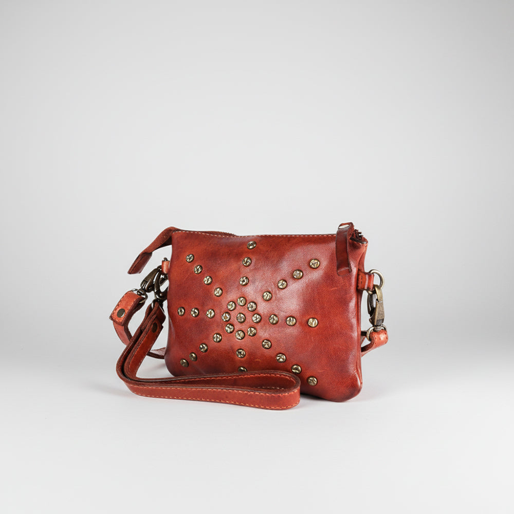 Spaghetti Western Swc196Cg Wallet Vintage Handmade Drum Dyed Genuine European Cowhide Leather Women Bag Western Handbag Purse
