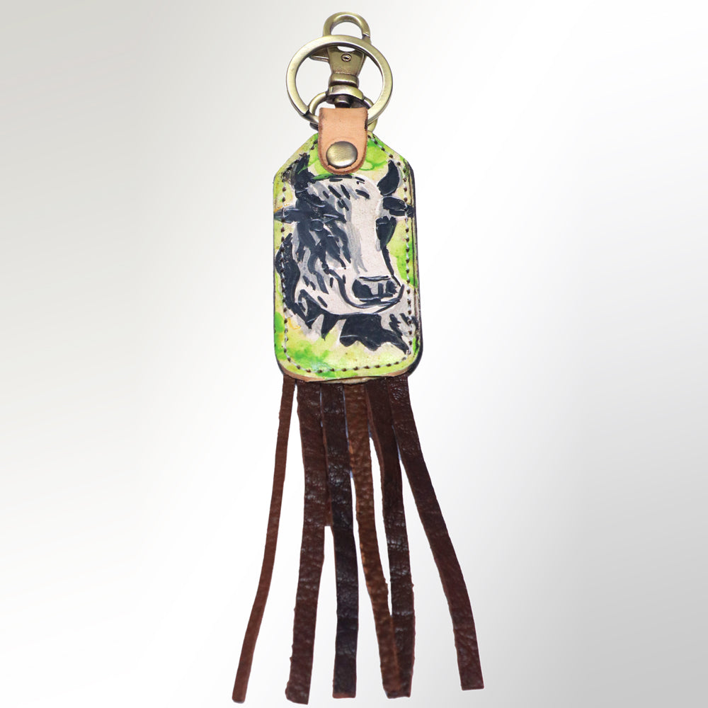 American Darling ADKRM103 Hand Tooled Carved Genuine Leather Keyring