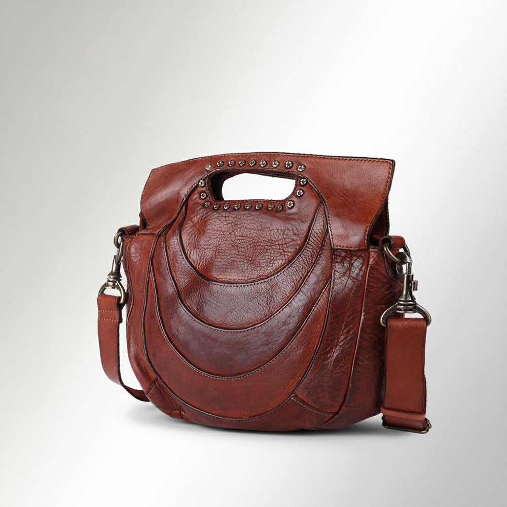 Spaghetti Western Swc173Cg Clutch Vintage Handmade Drum Dyed Genuine European Cowhide Leather Women Bag Western Handbag Purse