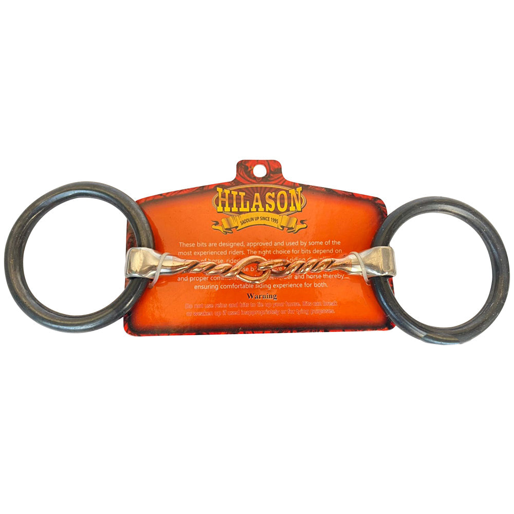 HILASON Western Horse Weighted O Ring Snaffle Bit SS and Black Sweet Iron