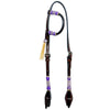 Bar H Equine Western Horse Genuine Leather Raw Hide One Ear Headstall Dark Brown