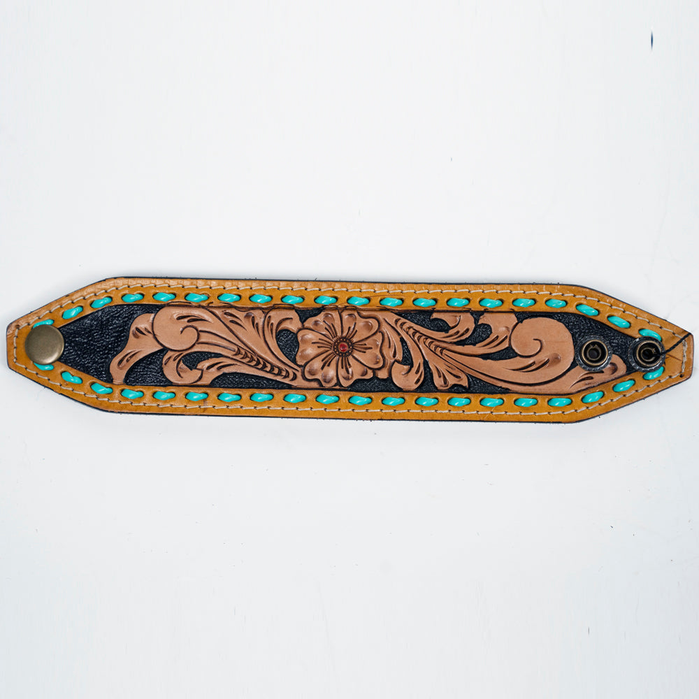 American Darling Bracelet Hand Tooled Carved Genuine Leather Women | Handmade Western Rustic