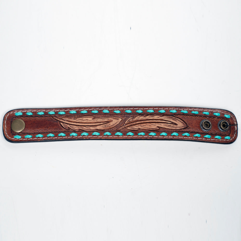 American Darling Bracelet Hand Tooled Carved Genuine Leather Women | Handmade Western Rustic