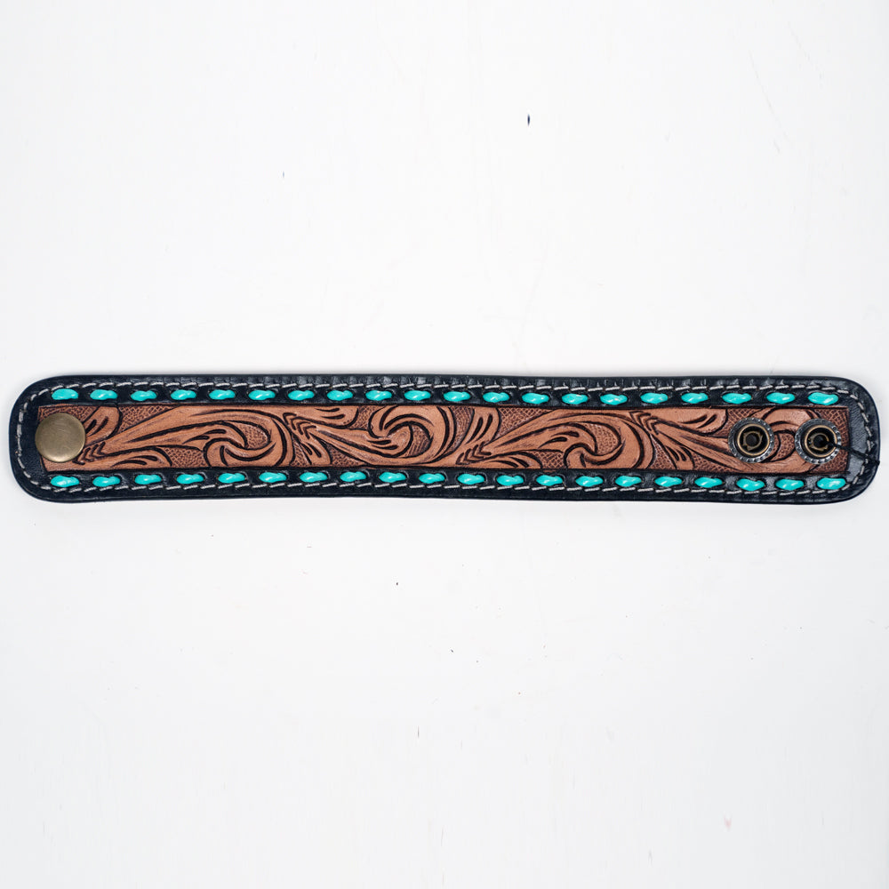 American Darling Bracelet Hand Tooled Carved Genuine Leather Women | Handmade Western Rustic