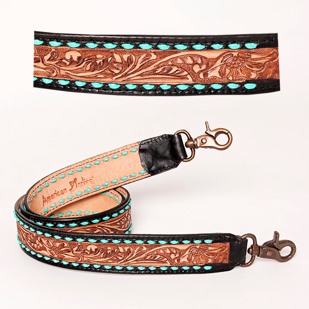 American Darling ADSTF109A Hand Tooled Genuine Leather Crossbody Handle Strap For Bags