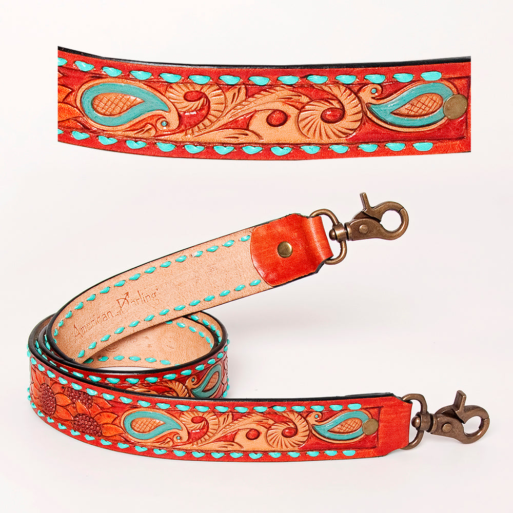 American Darling Hand Tooled Genuine Leather Crossbody Handle Strap for Bags Phone Keychain Wallet Purse Clutch Cellphone