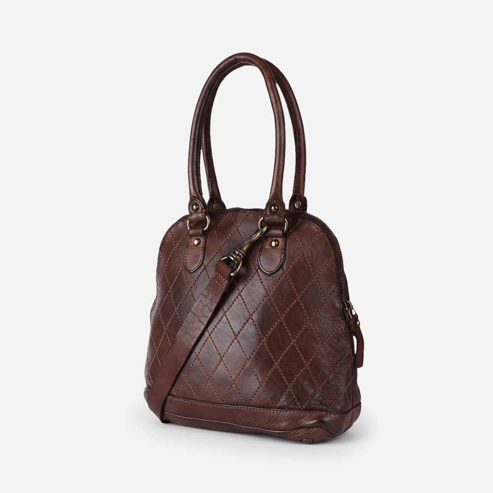 Spaghetti Western Swc123Brn Tote Vintage Handmade Drum Dyed Genuine European Cowhide Leather Women Bag Western Handbag Purse