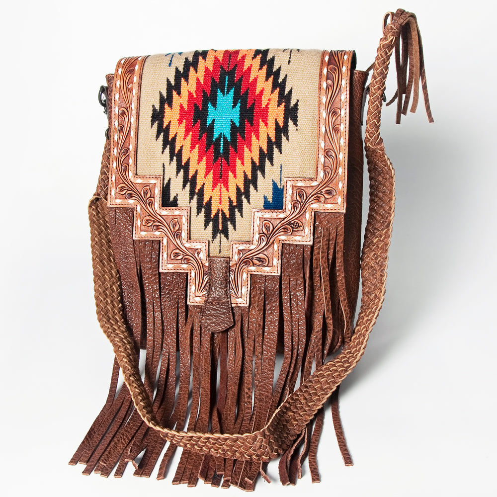 American Darling Messenger Saddle Blanket Hand Tooled Genuine Leather women bag western handbag purse