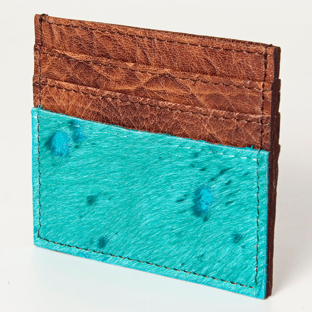 American Darling Card Holder Hair on Full Grain Genuine Leather | Business Credit Sports Slim Debit