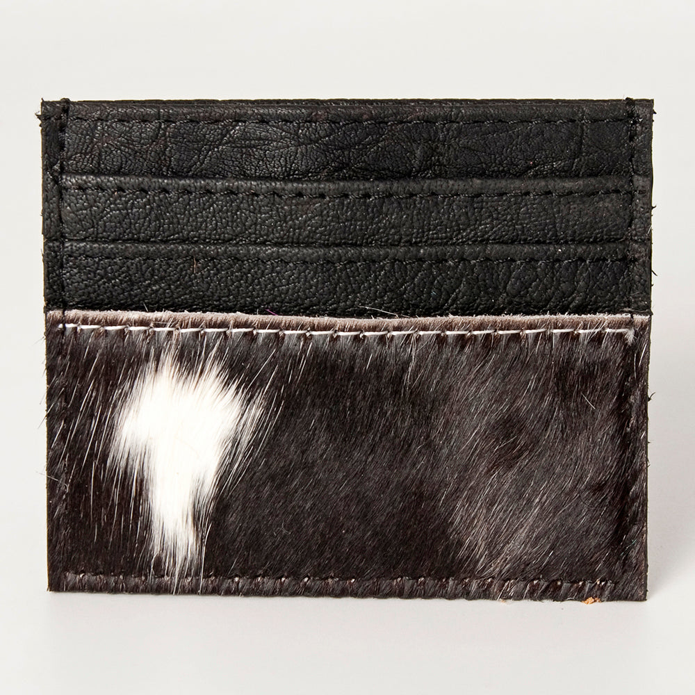 American Darling Card Holder Hair on Full Grain Genuine Leather | Business Credit Sports Slim Debit