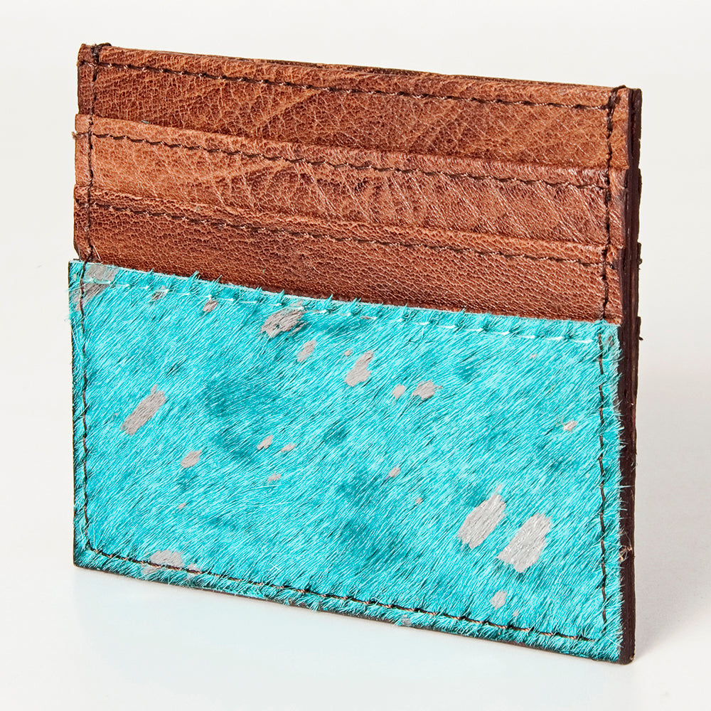 American Darling Card Holder Hair on Full Grain Genuine Leather | Business Credit Sports Slim Debit